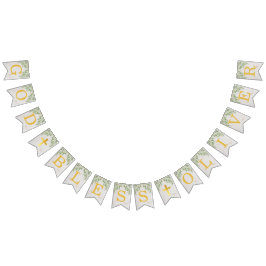 神の祝福6文字の葉金ゴールドバプテスマ聖餐会 バンティングフラッグ