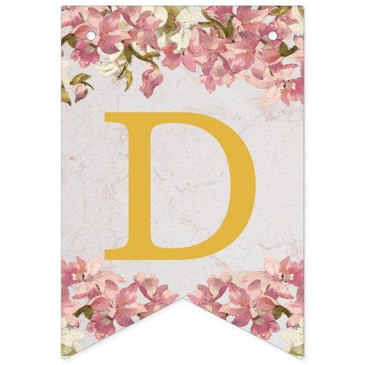 神の祝福6文字ピンクの蘭バプテスマ聖餐会 バンティングフラッグ (第3の旗)