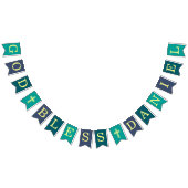 神の祝福6文字ボーイバプテスマティール(緑がかった色)聖餐会 バンティングフラッグ (全)