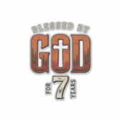神の祝福7周年記念ヴィンテージクリスチャンTシャツ シール (正面)