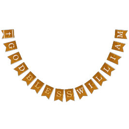 神の祝福7文字の名前金ゴールドバプテスムコミュニオン バンティングフラッグ