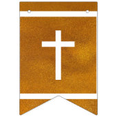 神の祝福7文字の名前金ゴールドバプテスムコミュニオン バンティングフラッグ (第1の旗)