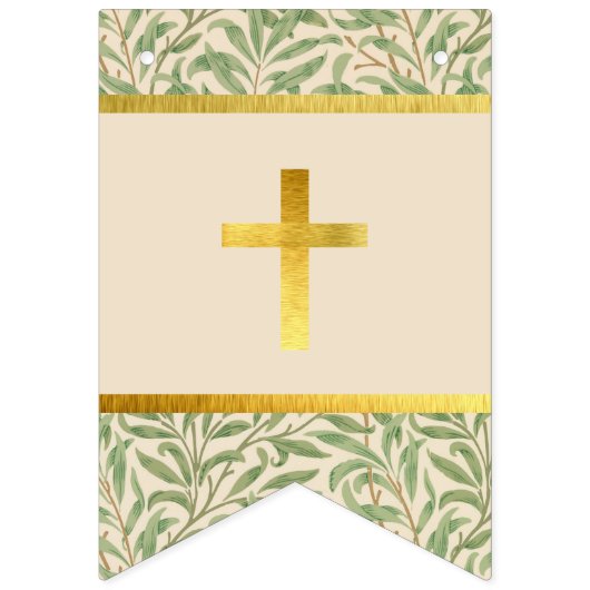 神の祝福7文字の緑離れの洗礼聖餐会 バンティングフラッグ (第1の旗)