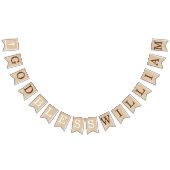 神の祝福7文字ブラウンウッドバプテスマ聖餐会 バンティングフラッグ (全)