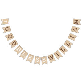 神の祝福7文字ブラウンウッドバプテスマ聖餐会 バンティングフラッグ