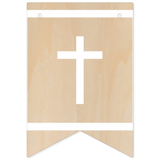 神の祝福7文字ブラウンウッドバプテスマ聖餐会 バンティングフラッグ (第1の旗)
