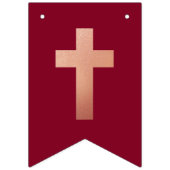 神の祝福 ローズゴールド バーガンディ 洗礼 堅信礼 バンティングフラッグ (第1の旗)
