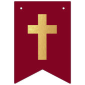 神の祝福 名 ゴールド ワインレッド 洗礼 堅固 バンティングフラッグ (第1の旗)