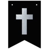 神の祝福 名 黒 銀 十字架少年 確認 バンティングフラッグ (第1の旗)