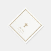 神の祝福 金の十字架 男の子 洗礼 スタンダードカクテルナプキン (角)