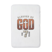 神の祝福 7周年 ヴィンテージ クリスチャン Tシャツ バスマット (正面縦)