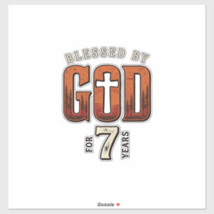 神の祝福 7周年 ヴィンテージ クリスチャンTシャツ シール
