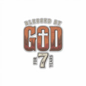 神の祝福 7周年 ヴィンテージ クリスチャンTシャツ シール (正面)