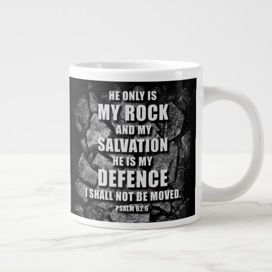 神の私の岩と救い – Christian Faith Verse ジャンボコーヒーマグカップ (右)