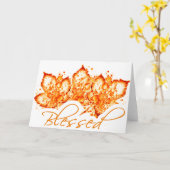 神の秋の葉が飛び散る カード (黄色い花)