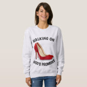 神の約束の歩く、ハイヒールの靴 スウェットシャツ (正面フル)