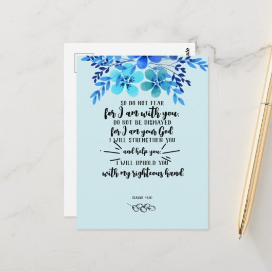 神の約束は全ての必要のために – イザ。41 ポストカード (正面/裏面インサイチュ)