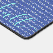 神の約束はyesとアメンブルーパーソナライズされた デスクマット (コーナー)