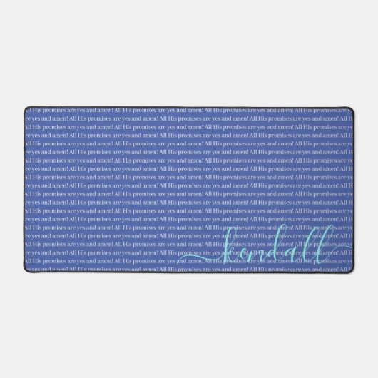 神の約束はyesとアメンブルーパーソナライズされた デスクマット (正面)