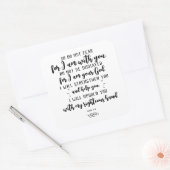 神の約束タイポグラフィ:イザヤ書第41章10節 スクエアシール (封筒)