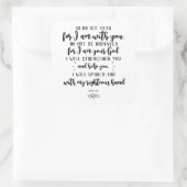 神の約束タイポグラフィ:イザヤ書第41章10節 スクエアシール (バッグ)