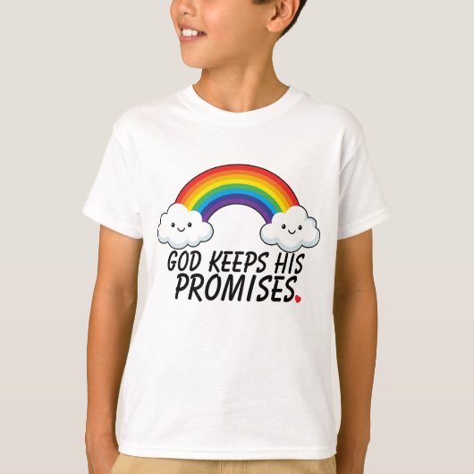神の約束 レインボー 子供服Tシャツ Tシャツ (正面)