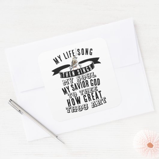 神の素晴らし愛なる鳥クリスチャン スクエアシール (封筒)