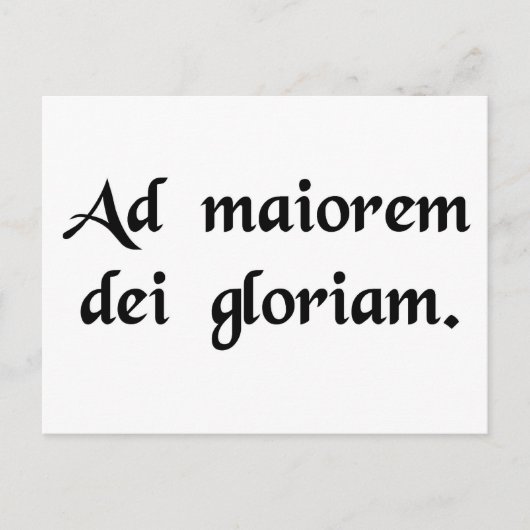 神の素晴らし栄光のために ポストカード (正面)