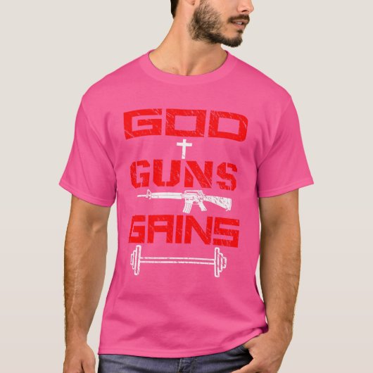 神の素晴らし銃が得る – あなたやフライに最適 Tシャツ (正面)