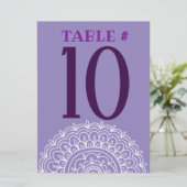 神の紫色のヘムサハンドバルミツワーパーティーカード 招待状 (スタンド正面)