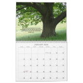 神の緑の地球/自然ビュー+聖なる書物、 経典引用文 カレンダー (1月 2026)