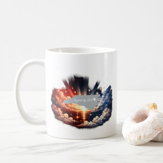 神の署名入り コーヒーマグカップ (ドーナツ)