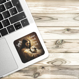 神の羊飼い – イエス・ステッカー スクエアシール