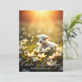 神の羊 & 花のイースター祝福の祈り シーズンカード (スタンド正面)