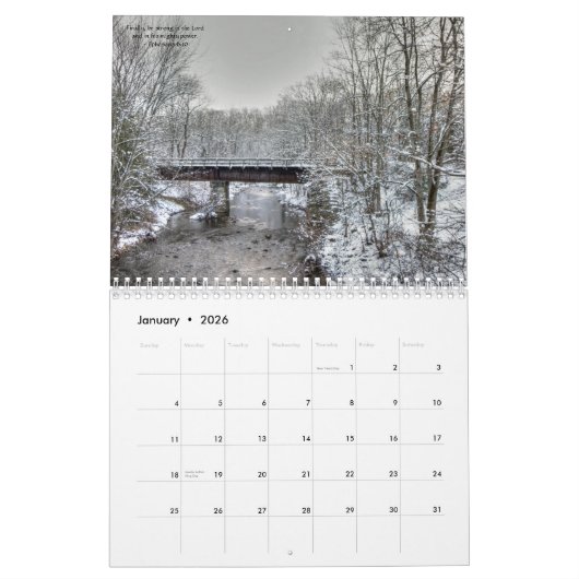 神の美しい世界#2 カレンダー (1月 2026)