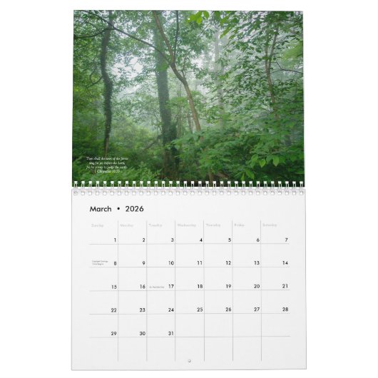 神の美しい世界#8暦 カレンダー (3月 2026)