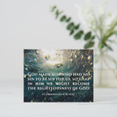 神の義2コリント5:21聖なる書物、 経典芸術 シーズンポストカード (スタンド正面)