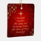 神の聖書の名前イザヤ書9:6 パーソナライズされた, セラミックオーナメント (右)