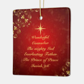 神の聖書の名前イザヤ書9:6 パーソナライズされた, セラミックオーナメント (左)