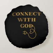 神の聖書的な引用文と結びつく ラウンドクッション (裏面)