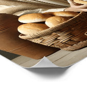 神の聖餐式：イエスがパンを破る ポスター (角)