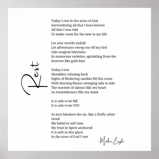 神の腕の中に残る愛の詩のポスターのウォールアート ポスター (正面)