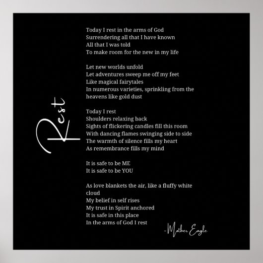 神の腕の中に残る愛の詩のポスターのウォールアート ポスター (正面)