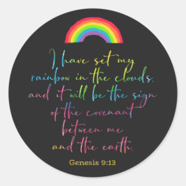 神の虹の創世記9 Christian Bible Verse ラウンドシール