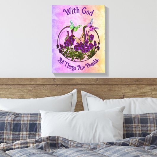 神の蝶の花の芸術と感動的 キャンバスプリント (インサイチュ (寝室))