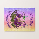 神の蝶の花の芸術と感動的 ジグソーパズル (横)