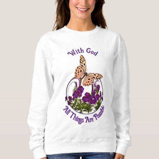 神の蝶の花の芸術と感動的 スウェットシャツ (正面)