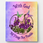 神の蝶の花の芸術と感動的 フォトプラーク (正面)