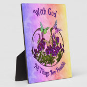 神の蝶の花の芸術と感動的 フォトプラーク (側面)