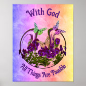 神の蝶の花の芸術と感動的 ポスター (正面)